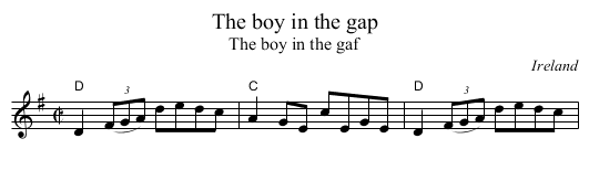 The boy in the gap - staff notation
