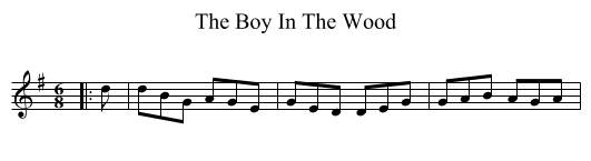 The Boy In The Wood - staff notation
