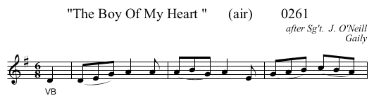 The Boy Of My Heart       (air)        0261 - staff notation