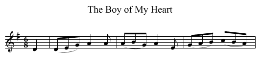 The Boy of My Heart - staff notation