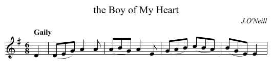 the Boy of My Heart - staff notation