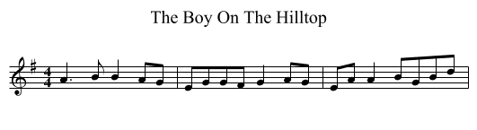 The Boy On The Hilltop - staff notation