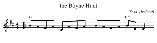 the Boyne Hunt - staff notation