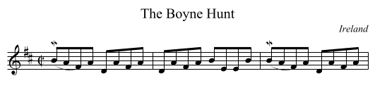 The Boyne Hunt - staff notation