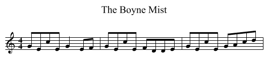 The Boyne Mist - staff notation