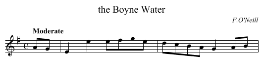 the Boyne Water - staff notation