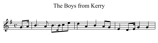 The Boys from Kerry - staff notation
