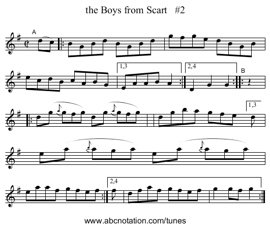 the Boys from Scart   #2 - staff notation