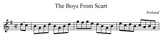 The Boys From Scart - staff notation