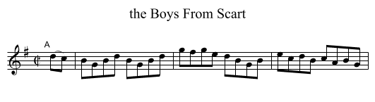 the Boys From Scart - staff notation