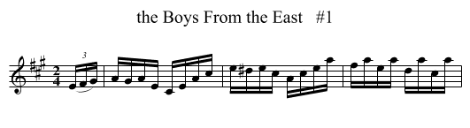 the Boys From the East   #1 - staff notation