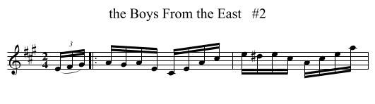 the Boys From the East   #2 - staff notation