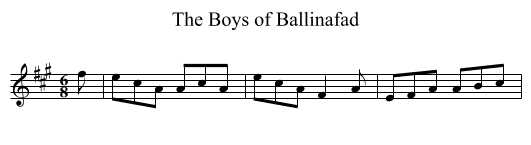 The Boys of Ballinafad - staff notation