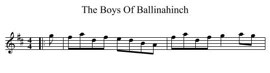 The Boys Of Ballinahinch - staff notation