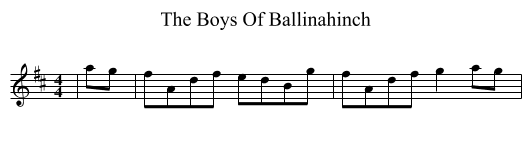 The Boys Of Ballinahinch - staff notation