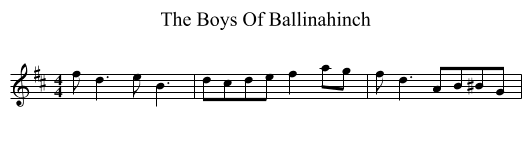The Boys Of Ballinahinch - staff notation