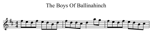 The Boys Of Ballinahinch - staff notation