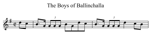 The Boys of Ballinchalla - staff notation