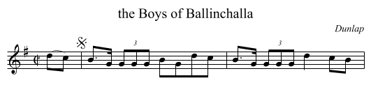 the Boys of Ballinchalla - staff notation