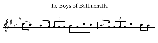 the Boys of Ballinchalla - staff notation