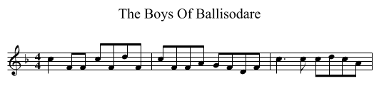 The Boys Of Ballisodare - staff notation