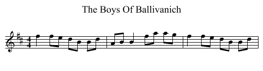 The Boys Of Ballivanich - staff notation
