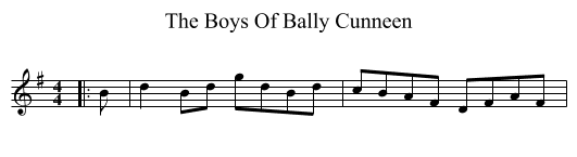 The Boys Of Bally Cunneen - staff notation