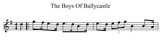 The Boys Of Ballycastle - staff notation