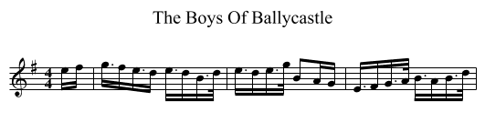 The Boys Of Ballycastle - staff notation