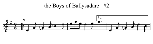 the Boys of Ballysadare   #2 - staff notation