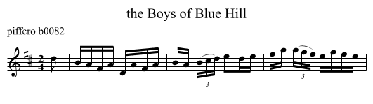 the Boys of Blue Hill - staff notation