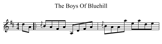 The Boys Of Bluehill - staff notation