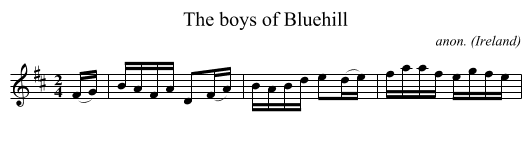 The boys of Bluehill - staff notation