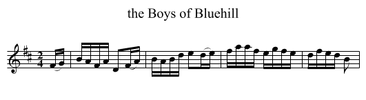 the Boys of Bluehill - staff notation