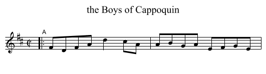 the Boys of Cappoquin - staff notation