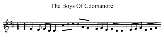 The Boys Of Coomanore - staff notation
