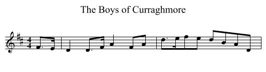 The Boys of Curraghmore - staff notation