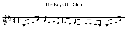 The Boys Of Dildo - staff notation