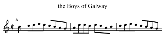 the Boys of Galway - staff notation