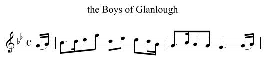 the Boys of Glanlough - staff notation