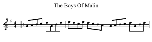 The Boys Of Malin - staff notation
