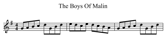 The Boys Of Malin - staff notation