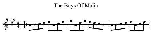 The Boys Of Malin - staff notation