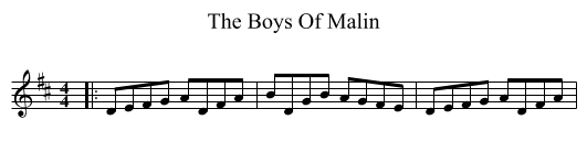 The Boys Of Malin - staff notation