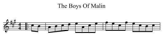 The Boys Of Malin - staff notation