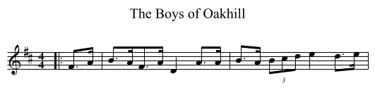 The Boys of Oakhill - staff notation