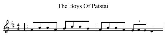 The Boys Of Patstai - staff notation