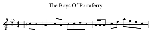 The Boys Of Portaferry - staff notation