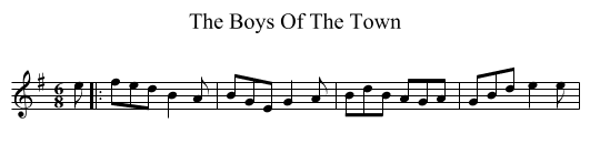 The Boys Of The Town - staff notation