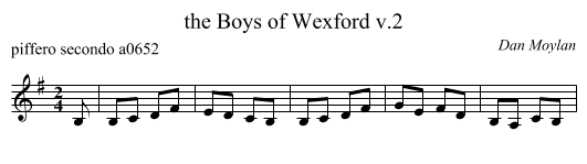 the Boys of Wexford v.2 - staff notation